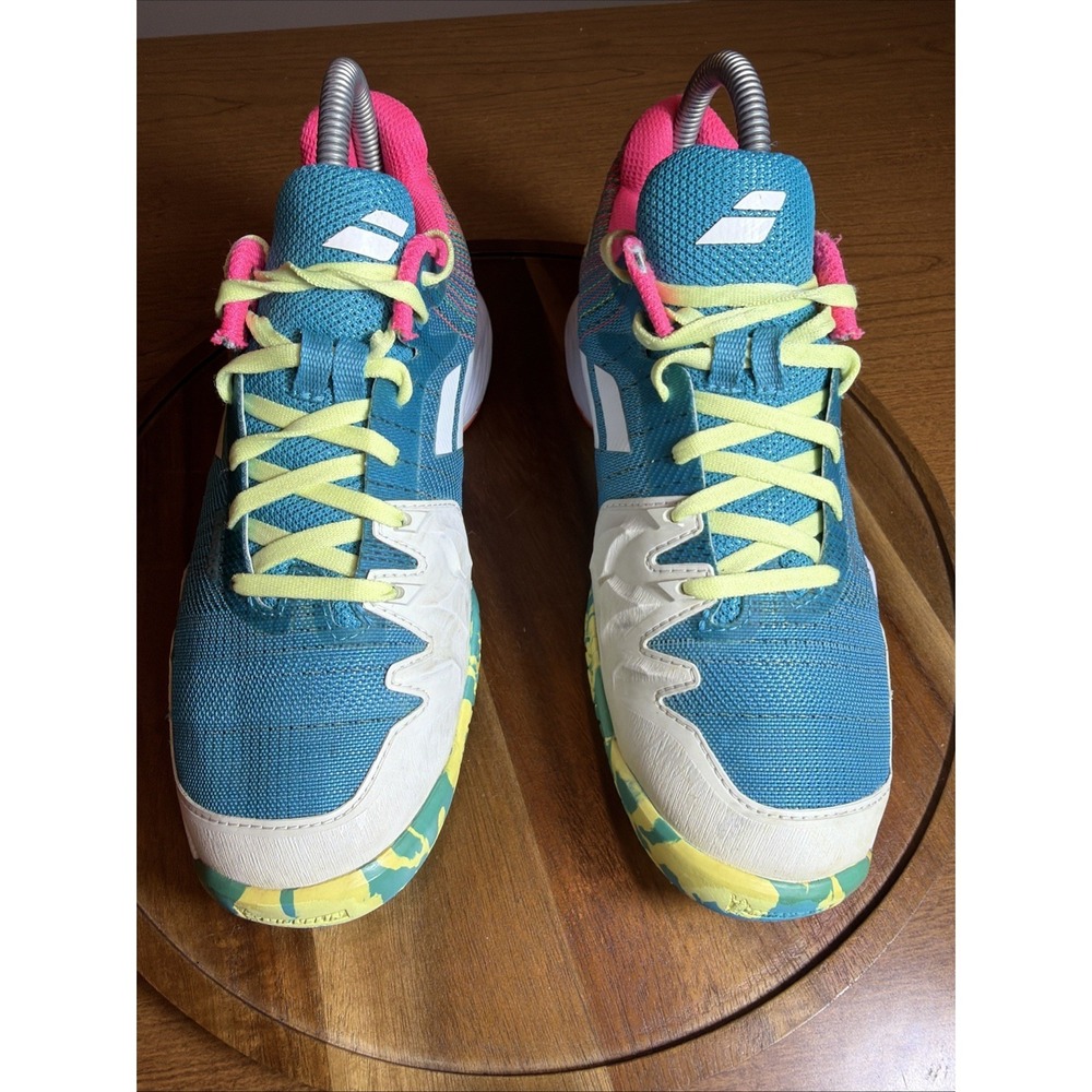 Babolat Jet Mach 2 Women Tennis Pickleball Shoes Blue Pink Michelin US 8 - Picture 7 of 16